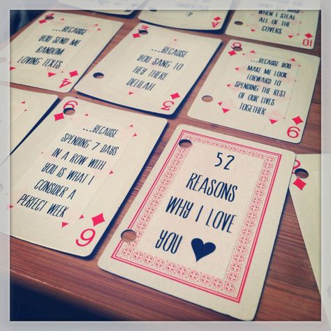 Diy 52 things I love about you deck cards gift Deck Of Cards Template, Inside Jokes Quotes, 52 Reasons Why I Love You, 52 Reasons, Cadeau St Valentin, Reasons I Love You, Reasons Why I Love You, Husband Birthday Card, Cards For Boyfriend