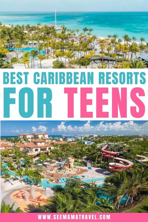 What Are The Best Caribbean Resorts for Teens? - See Mama Travel Carribean Resorts, Caribbean Family Vacation, Best Tropical Vacations, Teen Vacation, Caribbean All Inclusive, Resorts For Kids, Bahamas Vacation, Caribbean Resort, Caribbean Destinations