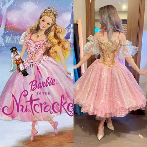 Barbie Cosplay Dress, Barbie Princess And The Pauper Cosplay, Barbie Princess Dress Cosplay, Clara Barbie Nutcracker, Barbie In The Nutcracker, Nutcracker Ballet Costumes, Barbie Costumes, Barbie Cosplay, Barbie Nutcracker