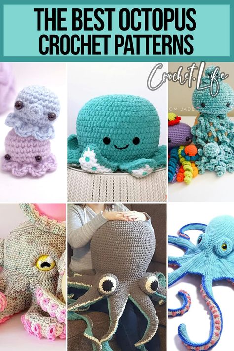 Of all the pattern collections I've put together, I have a special place in my heart for these 14 octopus crochet patterns. Wiggly, silly and especially cool. Large Crochet Octopus, Large Crochet Octopus Free Pattern, Free Crochet Octopus Pattern, Large Crochet Plushies, Giant Octopus Crochet Pattern Free, Crochet Octopus Pattern, Big Crochet Plushies, Octopus Crochet Pattern Free, Chunky Yarn Crochet Pattern