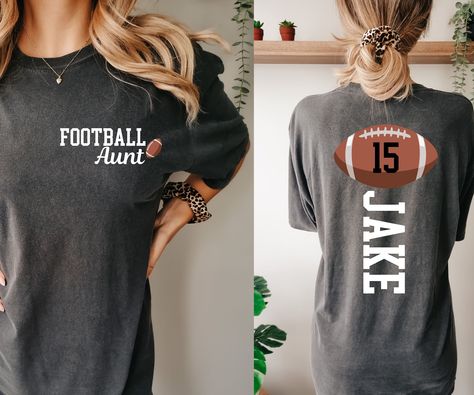 Football Aunt Shirt With Kids Name, Custom Football Aunt Shirt, Gift For Football Lover Aunt Shirt, Gift for Football Aunt, Custom Football Football Mom Shirts Ideas Sons, Football Mama Shirts, Football Aunt, Football Girlfriend Shirts, Football Moms, Football Girlfriend, Football Shirt Designs, Aunt Shirt, Girlfriend Shirts