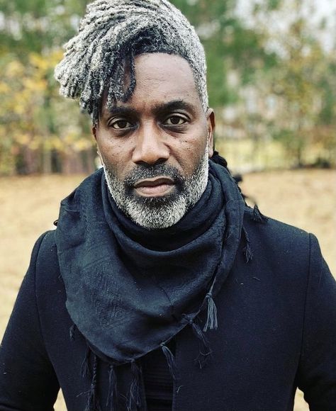 Men Grey Hair, Silver Locs, Masculine Features, Black Dreadlocks, Afro Man, Grey Hair Men, Men With Grey Hair, Going Grey, Afro Men