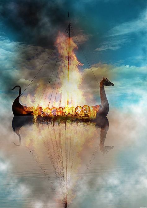 Before the Viking Funeral Pyre: Daily Post Vikings Art, Arte Viking, Art Viking, Navi A Vela, Viking Life, Norse Myth, Norse Pagan, Old Norse, Viking Ship