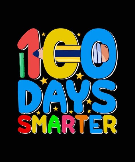 100 days smarter 100 days of school t-sh... | Premium Vector #Freepik #vector #kindergarten-teacher #teacher-illustration #teacher-student #student-class Teacher Illustration, 100 Days Smarter, Chip And Dale, Teacher Student, Kindergarten Teacher, Teacher Teacher, Welcome Signs, 100 Days Of School, 100th Day