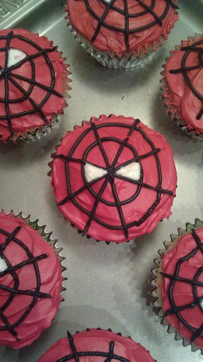 Brent will love these!!  Spider-Man Cupcakes Spider Man Cupcakes, Spiderman Cakes, Birthday Cupcakes Boy, Spiderman Cupcakes, Superhero Cupcakes, Cupcakes For Men, Superhero Birthday Cake, Super Hero Shirts, Novelty Birthday Cakes