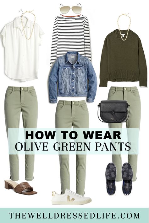 Olive Green Capris Outfit, Green Chino Outfits Women, Light Olive Green Pants Outfit, Green Khakis Outfit Women, Seafoam Green Pants Outfits, How To Wear Olive Pants, Olive Green Ankle Pants Outfit, Olive Ankle Pants Outfit, Light Green Pants Outfit Work