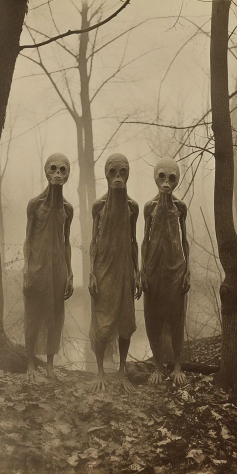 Weird Old Photos, Creepy Old Photos, Images Terrifiantes, Extraterrestrial Life, Creepy Vintage, Creepy Photos, Alien Aesthetic, Creepy Images, Aliens And Ufos