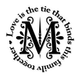 Love is the tie that binds this family together circle by glassden, $20.00 Letter M Monogram, Applique Letters, M Monogram, Printable Alphabet Letters, Fancy Letters, Ties That Bind, Monogram Wall, Circle Monogram, Alphabet Printables