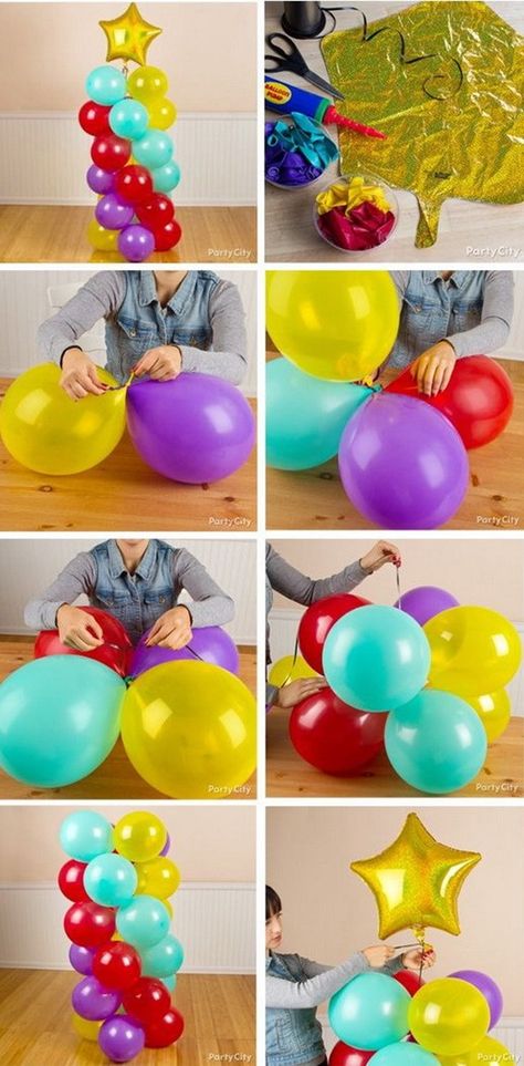 40 DIY Filled Balloons Decoration Ideas (Perfect Party Item) - Bored Art Balloon Decoration At Home, Make A Balloon Arch, Pretty Balloons, How To Make Balloon, Fest Temaer, Diy Balloon Decorations, Diy Balloon, Birthday Balloon Decorations, Diy Mothers Day Gifts