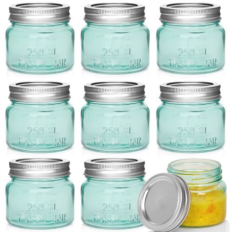 PRICES MAY VARY. SET OF 8 CUTE COLORFUL CANNING JARS: The colors are cute, just putting them in the kitchen will make the mood even happier! HIGH QUALITY MINI MASON JARS: Made of food grade glass, thick and durable. Reusable throughout the year. Compact and portable, with a leak proof lid. VERSATILE USES: You can use it as spice jars, candle jars, honey jar, small glass containers, baby food jars, honey jars, overnight oats jars, candy jars, jelly jars, jam jars, or decorative jar for small part Jelly Food, Small Glass Containers, Honey Jam, Match Jar, Glass Jar With Lid, Colored Mason Jars, Mini Mason Jars, Glass Spice Jars, Baby Food Jars