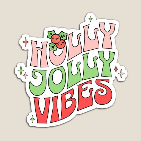 Get my art printed on awesome products. Support me at Redbubble #RBandME: https://www.redbubble.com/i/magnet/Retro-Holly-Jolly-Christmas-Vibes-by-HolidayBug/152533811.TBCTK?asc=u Holly Jolly Christmas Decorations, Holly Jolly Christmas Wallpaper, Holly Jolly Vibes, Have A Holly Jolly Christmas, Holly Jolly Christmas, Christmas Vibes, Jolly Christmas, Holly Jolly, Winter Theme