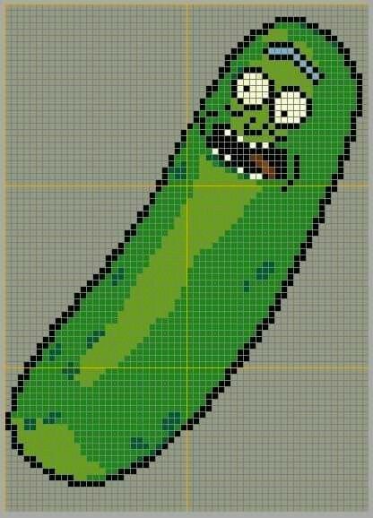 Image Pixel Art, Pickle Rick, Graph Crochet, Graph Patterns, 8bit Art, Subversive Cross Stitch, Rave Makeup, Perler Ideas, Pixel Crochet