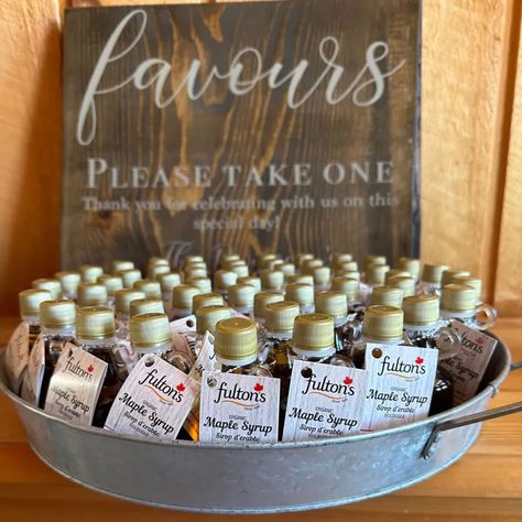 Pure Maple Syrup Wedding Favours – Fulton’s Sugar Bush and Maple Shop Maple Syrup Bridal Shower Favors, Maple Syrup Favors, Maple Syrup Wedding Favors, Tiny Bottles, Sweet Wedding Favors, Idea For Wedding, Sugar Bush, Organic Maple Syrup, Pure Maple Syrup