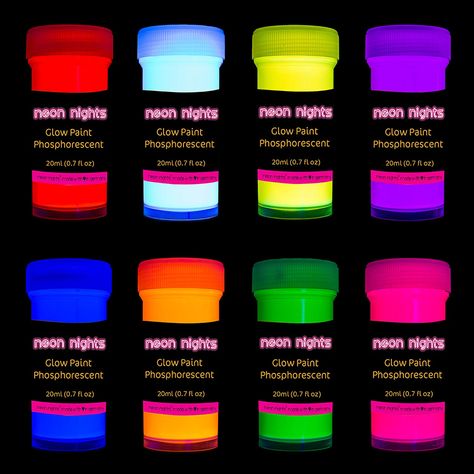 Neon Crafts, Luminous Paint, Glow Paint, Blacklight Party, Uv Black Light, Neon Painting, Spray Paints, Acrylic Craft Paint, Neon Nights