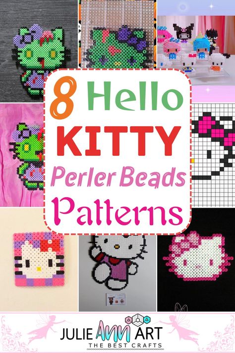 8 Hello Kitty Perler Beads Patterns For Kiddos Easy Seed Bead Patterns, Hello Kitty Perler Beads Pattern, Characters In Different Styles, Perler Bead Patterns Free, Sanrio Perler Bead Patterns, Diy Hello Kitty Crafts, Kitty Perler Beads, Bead Weaving Patterns Free, Hello Kitty Perler Beads