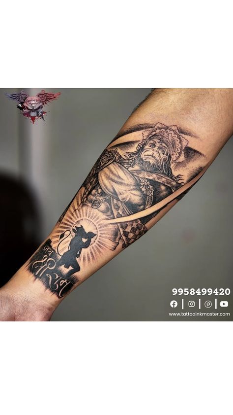 We love you, Hanuman! ... Hanuman Tatoos Design, Hanuman Tattoo Designs For Men, Bajrangbali Tattoo, Hanuman Ji Tattoo, Lord Hanuman Tattoo, Hanuman Tattoo Design, Ak47 Tattoo, Armband Tattoos For Men, Band Tattoos For Men