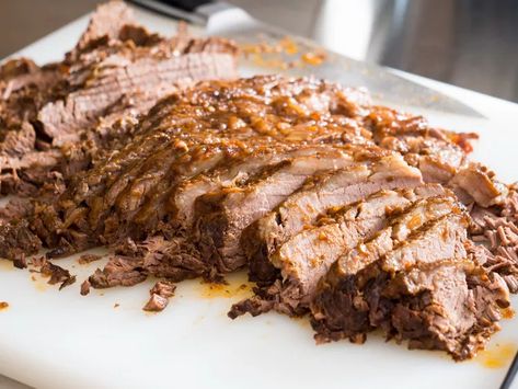 Jewish-Style Braised Brisket With Onions and Carrots Recipe Chanukah Brisket, Jewish Brisket Recipes, Jewish Brisket, Best Brisket Recipe, Braised Beef Brisket, Brisket Seasoning, Braised Brisket, Carrots Recipe, Brisket Recipes