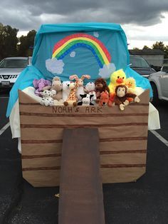 Image result for Christian trunk or treat themes Trunk Or Treat Ideas Noahs Ark, Noah’s Ark Trunk Or Treat Ideas, Biblical Trunk Or Treat Ideas For Cars, Church Trunk Or Treat Ideas, Church Trunk, Halloween Car Decorations, Trunker Treat Ideas, Church Halloween, Trunk Ideas