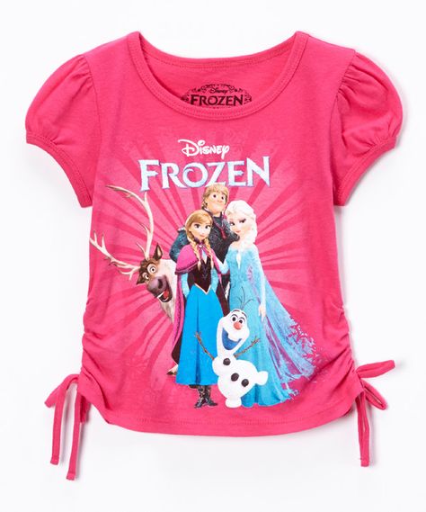 Look at this Fuchsia Frozen Friends Tie Tee - Girls on #zulily today! Toddler Wardrobe, Frozen Fashion, Frozen Shirts, Kids Summer Fashion, Baby Graphic Tees, Kids Clothes Boys, Crop Top Outfits, Girls Clothing Sets