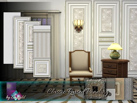 emerald's Classic Raised Paneling Wood Panelling, Sims 4 Tsr, Shingle Siding, Linen Wallpaper, Sims 4 Downloads, Chinoiserie Wallpaper, Wood Siding, Wood Deck, Sims Mods