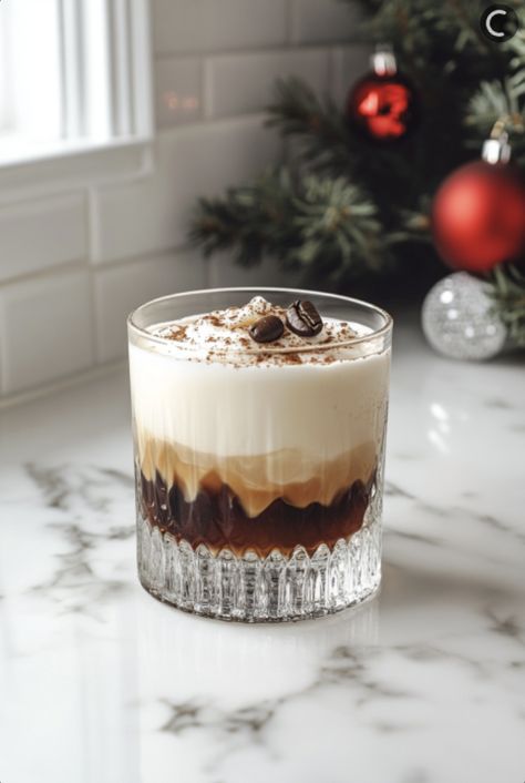 101 Christmas Cocktails for the Holiday Season 48 Tiramisu White Russian, Tiramisu Drink, Best Christmas Cocktails, Cocktails Easy, White Russian Recipes, Christmas Cocktails Easy, Pear Cocktails, Christmas Sangria, Rosemary Simple Syrup