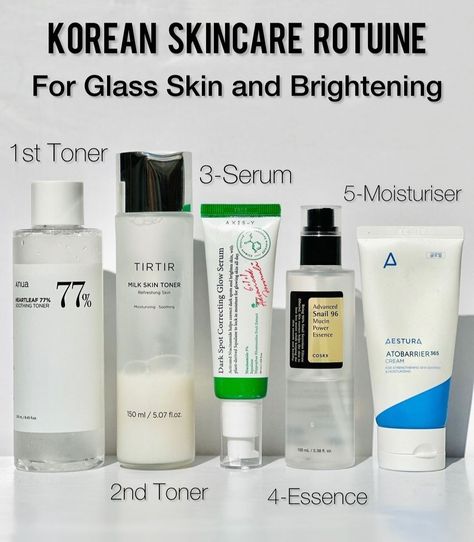 Best Glass Skin Products, Glass Skin Products In India, Skincare For Brightening Skin, Brightening Skincare Products, Glass Skin Naturally At Home, Glass Skin Naturally, Mixed Beauty, Brightening Skin Care, Skincare For Combination Skin