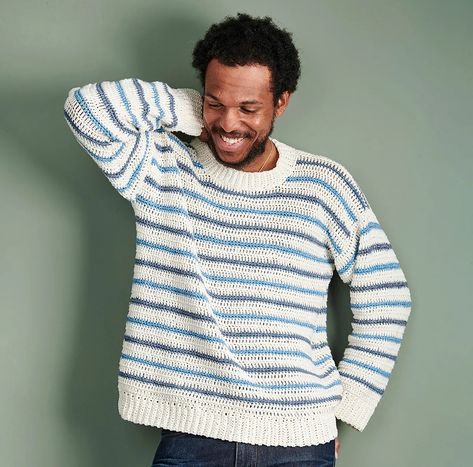 The best online crochet sweater patterns Crochet Sweater Men, Jumper Crochet Pattern, Crochet Jumper Pattern, Jumper Crochet, Granny Square Sweater, Crochet Men, Crochet Hoodie, Simply Crochet, Crochet Jumper