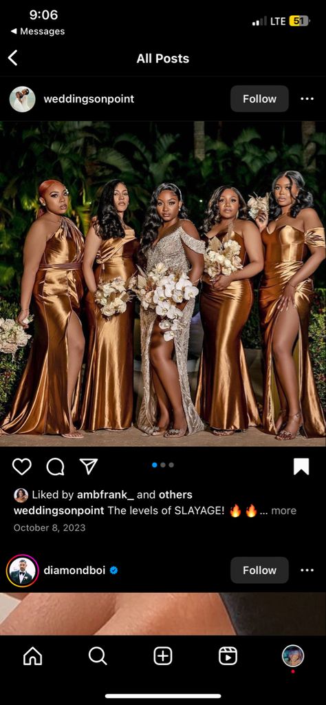 Black Culture Wedding Ideas, Brown And Gold Wedding, Wedding Color Schemes Black People, Fall Wedding Black People, Brown And Gold Wedding Theme, Black People Wedding Ideas Color Schemes, Black People Weddings, Wedding Lookbook, Gold Wedding Theme