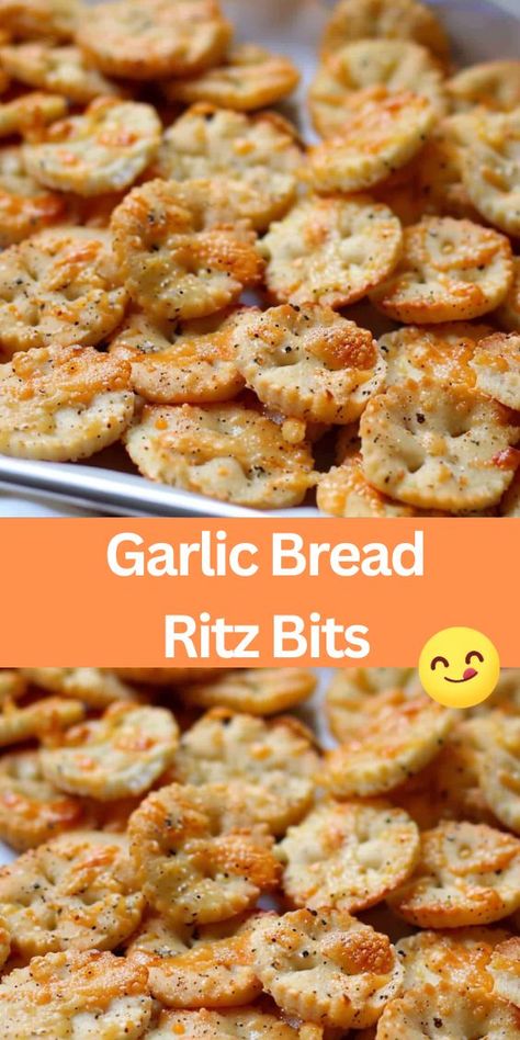 Elevate your snacking game with our irresistible Garlic Bread Ritz Bits recipe! These bite-sized treats are bursting with savory flavors like garlic, Italian seasoning, and parmesan cheese. Perfect for parties, movie nights, or anytime snacking. Garlic Bread Ritz Bits Recipe, Garlic Bread Ritz Crackers, Garlic Ritz Crackers, Garlic Bread Ritz Bits, Ritz Cracker Recipes Snacks, Ritz Bits, Seasoned Crackers, Italian Snacks, Seasoned Butter