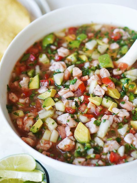 Ceviche De Camaron Sonora Style | by Muy Delish How To Make Ceviche, Mexican Ceviche, Shrimp Ceviche Recipe, Chili Lime Seasoning, Ceviche Recipe, Shrimp Ceviche, Healthy Mexican, Frozen Shrimp, Fresh Seafood