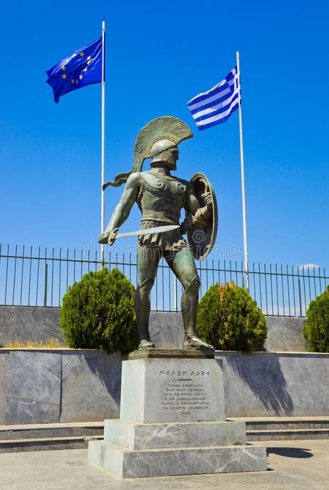 Statue of king Leonidas in Sparta, Greece stock photos Leonidas Sparta, Sparta Greece, Greece History, King Leonidas, History Background, Image King, Greek Warrior, Warrior King, Guerilla Marketing