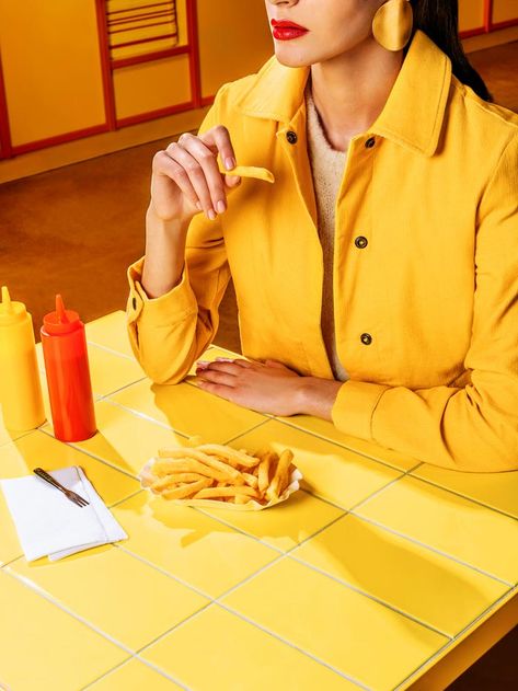 Kelsey McClellan: Bikini Berlin - Levine/Leavitt Cj Hendry, Weekend Creative, Food Photoshoot, Summer Campaign, Photography Series, Yellow Aesthetic, Mellow Yellow, French Fries, Food Styling