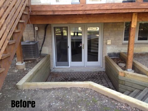 Walkout Basement Patio, Basement Addition, Basement Window Well, Basement Steps, Sunken Patio, Basement Doors, Basement Entrance, Egress Window, Basement Windows