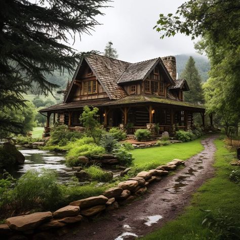 Isolated Cabin, Dream House Aesthetic, Rustic Lake Houses, Little Cabin In The Woods, Cabin Aesthetic, Log Cabin Rustic, Pretty Cottage, Cottage Style House Plans, Rustic Home Design