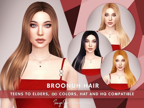 Brunna and Broonuh NOW PUBLIC | SonyaSims on Patreon Sonyasims Hair, Cc Hair Patreon, Sims 4 Cc Hair, The Sims 4 Download, Long Wavy Hair, Long Straight Hair, The Sims4, Sims 4 Cc, Sims Cc