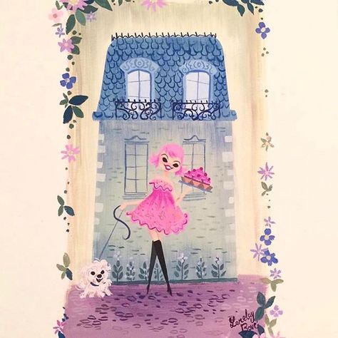 THINK PINK #paris #france #cupcakes #friends #friend #comission #art #instaart #tbt #instadaily #instaart #puppy #pink #allpinkeverything #flowers Lorelay Bove, Art Velvet, Alice In Wonderland Artwork, Wonderland Artwork, Velvet Paper, Commission Painting, Art Disney, Art Style Inspiration, Paper Print