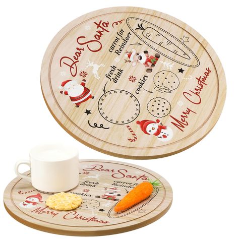 PRICES MAY VARY. Entertain Santa: you will get 1 piece of Santa cookie plate, it is suitable for your children to prepare snacks and cookies for Santa and his reindeer on Christmas Eve, you can also use the cookie plate in daily gatherings and Christmas parties Suitable size: the size of this Christmas cookies tray is approx. 10.24 x 10.24 x 0.4 inches/ 26 x 26 x 0.9 cm, which is suitable for placing on the table and other places easily, and the tray is big enough to hold many things, such as mi Santa Christmas Cookies, Santa Cookie Plate, Santa Tray, Santa Snacks, Message From Santa, Cookies For Santa Plate, Santa Cookie, Wood Plates, Cookie Plate