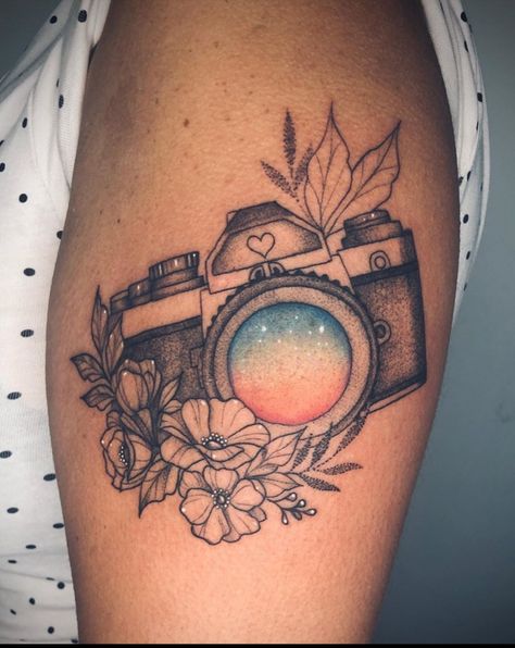 Camera Sleeve Tattoo, Camera And Bird Tattoo, Floral Camera Tattoo, Camera And Flowers Tattoo, Camera With Flowers Tattoo, Nikon Camera Tattoo, Fine Line Camera Tattoo, Old Camera Tattoo, Photography Tattoo Ideas