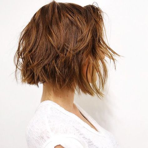 Chop! Perfect Fall Haircuts From L.A.'s Top Stylists #refinery29  http://www.refinery29.com/75227#slide-5  Baby bobs aren't just having a moment in Hollywood — everyone is obsessed with this versatile look. Here, a soft undercut gives the modern, edgy style a slightly playful side.   ... Felicity Hair, Trendy We Fryzurach, Shaggy Bob Haircut, Shaggy Bob, Fall Hair Cuts, Short Wavy, Haircut And Color, Hair Envy, Hair Today