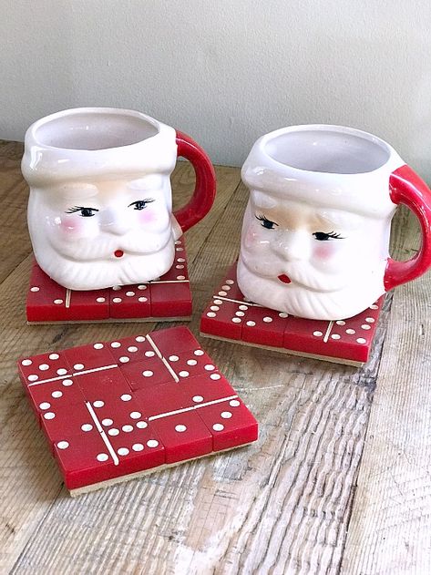 Domino Crafts, Rustic Shed, Vintage Thrift Stores, Christmas Craft Fair, Holiday Prep, Funky Junk Interiors, Diy Posts, Upcycling Ideas, Christmas Coasters