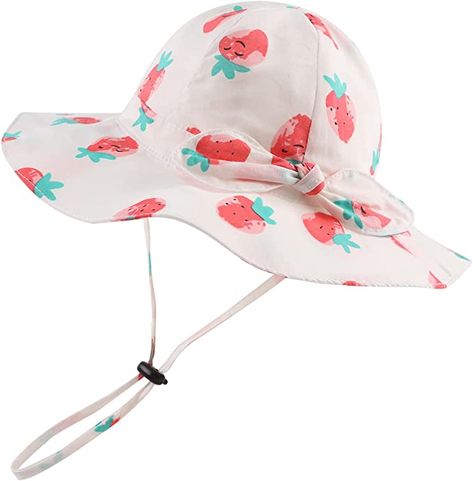 Amazon.com: Strawberry Cute Hat for Girls Newborn Infant Baby Girls Hats Cotton Polka Sun Protection Cap Spring Summer (Strawberry, 18.1"(3-6 Months)): Clothing, Shoes & Jewelry Strawberry Cute, Girls Hats, Kids Hat, Toddler Summer, Summer Cap, Cute Hat, Cute Hats, Girl With Hat