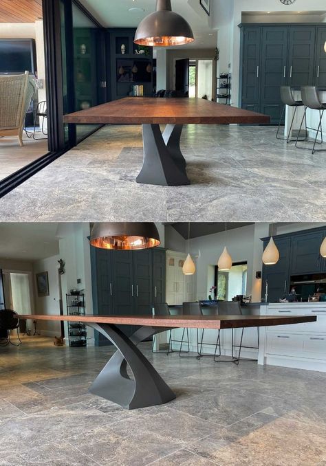 Live Edge Dining Room, Brass Table Legs, Iron Table Legs, Classy Furniture, Metal Furniture Legs, Iron Console Table, Pedestal Table Base, Coffee Table Base, Steel Table Legs