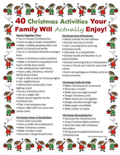 40 Christmas Activities Your Family Will Actually Enjoy Christmas Bucket, Christmas Activity, 25 Days Of Christmas, Christmas Planning, Christmas Party Games, Santa Clause, Christmas Games, Christmas Advent, Holiday Activities