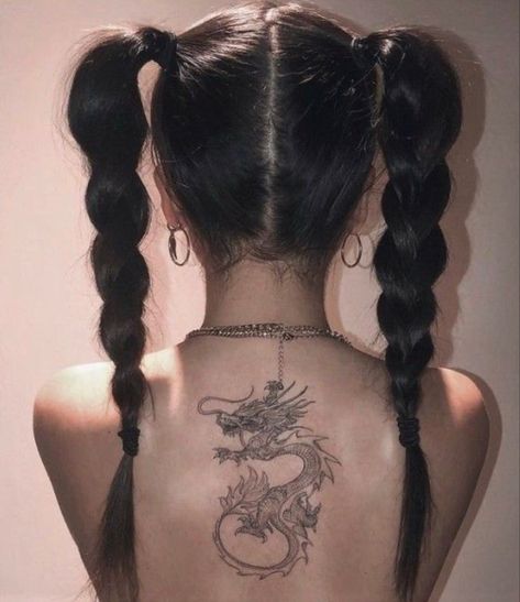 Long Lasting Temporary Tattoos, Grunge Tattoo, Dragon Tattoo For Women, Back Tattoo Women, Fake Tattoos, Simplistic Tattoos, Dragon Tattoo, Pretty Tattoos, Tattoo Styles