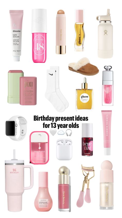 Here’s some present ideas for a 13 year old🫶🏼 Stuff To Ask For Your Birthday 12, Teen Girl Present Ideas, Gift Ideas For 13 Year Girl, 14th Birthday Gift Ideas, Christmas Ideas For Teenage Girl, Bday Present Ideas, Birthday List Ideas, Gift Odeas, Christmas Presents For Teens