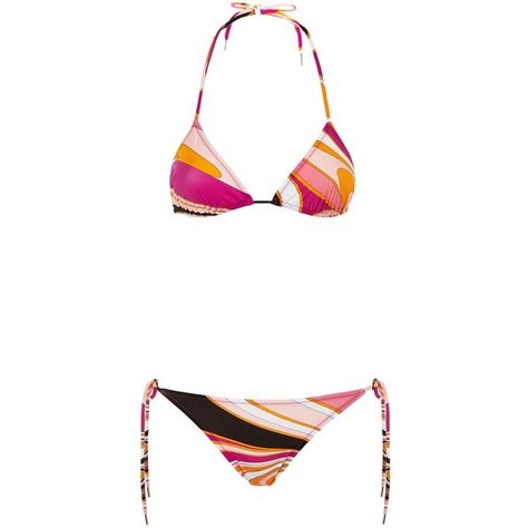 Emilio Pucci Libellula Printed Triangle Bikini ($330) ❤ liked on Polyvore featuring swimwear, bikinis, triangle bikinis, emilio pucci swimwear, patterned bikini, bikini two piece and print bikinis Triangle Bikinis, Emilio Pucci, Harrods, String Bikinis, High Fashion, Two Piece, Designer Clothes, Shoe Bag, Perfect Clothing