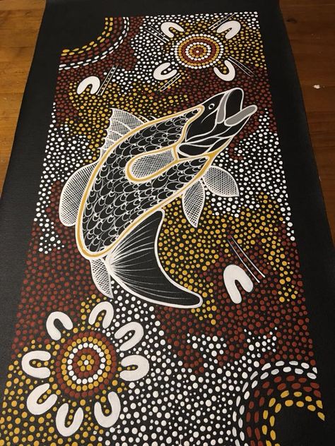 TOMMO CROFTS BARRAMUNDI ART WORK https://www.facebook.com/photo.php?fbid=10155470030686074&set=gm.1865421093515760&type=3&theater&ifg=1 Camper Cupboards, Aboriginal Art Australian, Aboriginal Symbols, Aboriginal Art Symbols, Aboriginal Art Dot Painting, Native Artwork, Aboriginal Dot Painting, Indigenous Australian Art, Aboriginal Dot Art