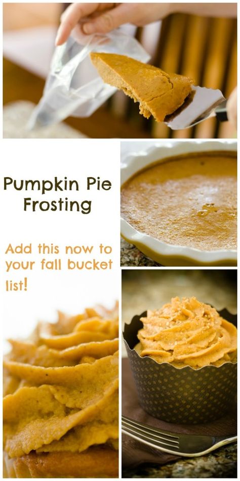 Pumkin Pie Frosting ... um yes please! I will be replacing the sugar and changing the evaporated milk to unsweetened almond milk (reduced by half on the stovetop). Hello FALL ... almost. Pumpkin Frosting, Sweet Potato Pie, Baked Pumpkin, Frosting Recipes, Pumpkin Recipes, Let Them Eat Cake, Om Nom, Just Desserts, Fall Recipes