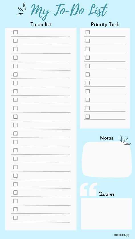 Free To Do List, To Do List Template, Password Keeper, List Planner, Todo List, Task Management, List Template, Get Organized, Art Drawings Sketches Simple