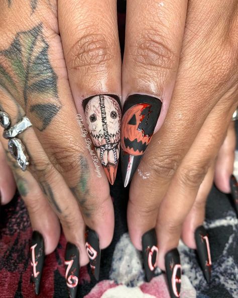 Sam Trick R Treat, Trick R Treat, Long Acrylic Nails Coffin, Naturally Curly Bob, Acrylic Nails Coffin, Bob Styles, Dope Nails, Nail Games, Long Acrylic Nails